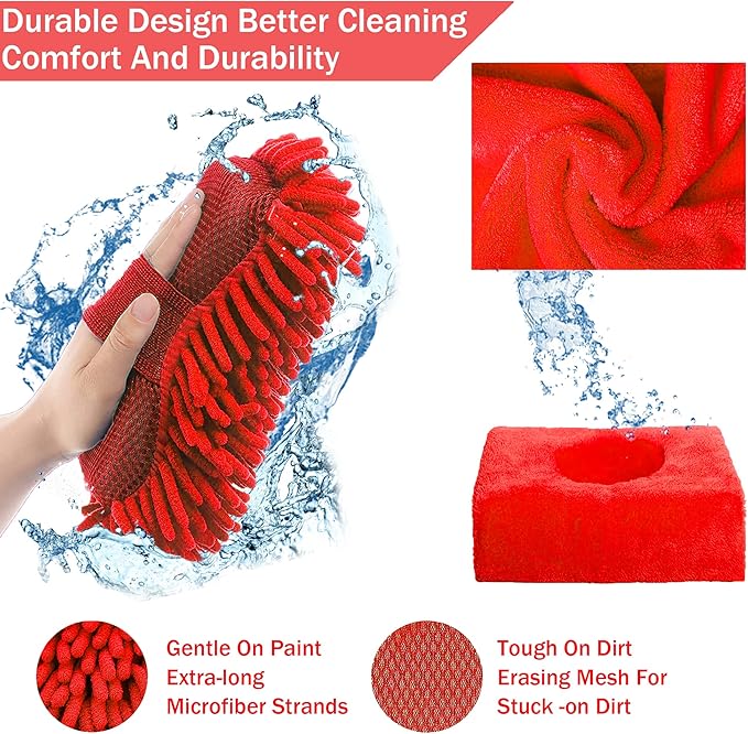 LIANXIN Car Wash Kit Car Wash Cleaning Kit with Car Wash Foam Gun Microfiber Sponge and Towels Tire Brush Built, Car Foam Gun, Car Cleaning Tool