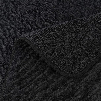 POLYTE Premium Microfiber Cleaning Towel,16 x 16 in, 12 Pack (Black)