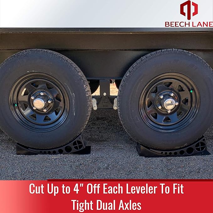 Beech Lane Camper Leveler 1 Pack - Precise Camper Leveling, Includes One Curved Leveler, One Chock, and One Rubber Grip Mat, Heavy Duty Leveler Works for Campers Up to 35,000 LBs, Patented