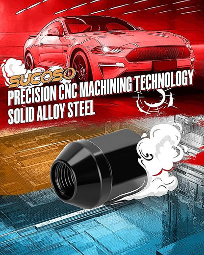M14x1.5 Lug Nuts Fit Cadillac CTS Chevy Camaro Dodge Charger Challenger Charger Tesla, 20PCS OEM/Stock Style Black 14mmx1.5 Wheel Lug Nuts 7/8" Hex Replace 6509873AA 611-331 6509-873AA 5Lug Rim Sedan
