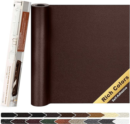 KING MOUNTAIN Leather Repair Patch,12 x 60 Inches self Adhesive Leather Repair Tape for Damaged Leather Furniture, Sofa Seating,Car Seats, Leather Goods（Coffee Brown）