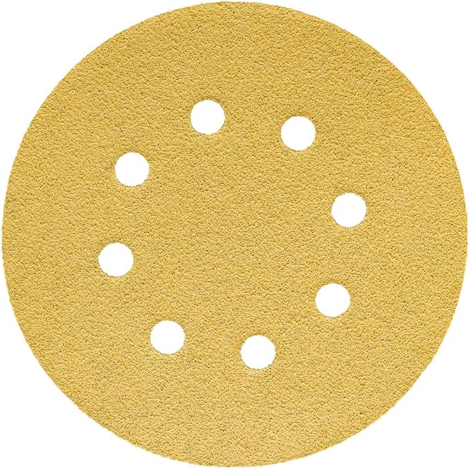 Dura-Gold Premium 40 Grit 5" Sandpaper Discs, 8 Hole Pattern Dustless, 25 Discs - Hook & Loop Backing for Orbital DA Sander, Detailing Finishing Color Sanding Automotive Paint Woodworking