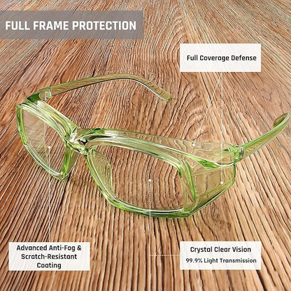 MORK&SUKY Safety Glasses for Men&Women, Anti-Fog Protective Eyewear with Side Shields for Woodworking, Lab Work,Construction.