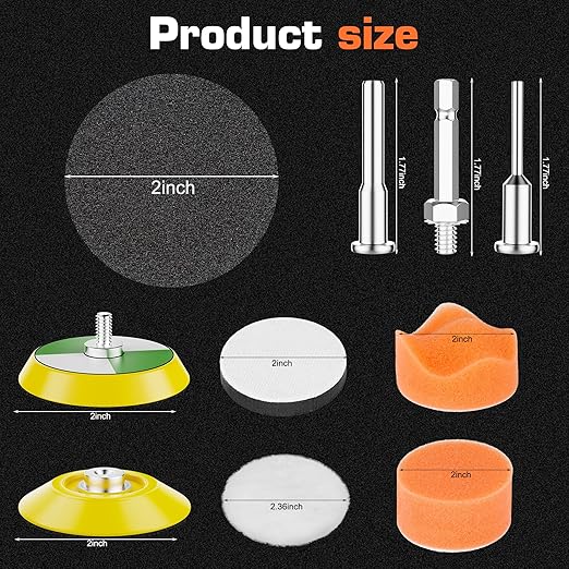189pcs 2 Inch Sanding Discs Drill Polishing Kit, Sander Attachment for Drill, Sanding Discs Hook and Loop 60 to 7000 Wet Dry Sandpaper with 1/8" 1/4” Shank for Drill Grinder Rotary Tools