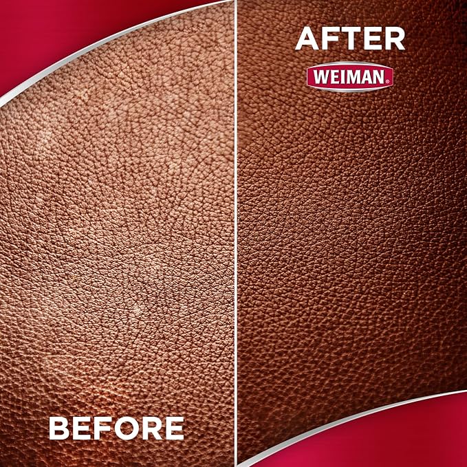 Weiman Leather Cleaner and Conditioner for Furniture - 12 Ounce - 2 Pack - Ultra Violet Protection Help Prevent Cracking or Fading of Leather Couches, Car Seats, Shoes, Purses