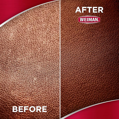 Weiman Leather Cleaner & Conditioner Care Kit | Restores Leather Surfaces | Ultra Violet Protectants Help Prevent Cracking or Fading of Leather Furniture, Car Seats, Shoes