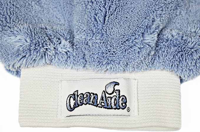 CleanAide Microfiber Terry Weave Dusting & Polishing Mitt, Lint-Free, Scratch-Free, Ultra-Soft, for Home Cleaning & Auto Detailing, 5-Pack