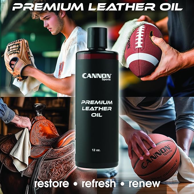Cannon Sports Premium Baseball Glove Oil - Restores, Protects, Conditions, Softens, Waterproofs – All-Natural Ingredients - for Baseball Gloves, Softball Gloves, Other Leather Sports Gear & Much More