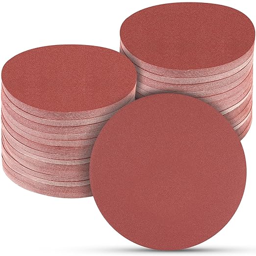 100 PCS 6 Inch Sanding Discs 220 Grit Hook and Loop Sandpaper, Round Orbital Sand Paper Discs for Sander
