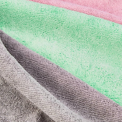 Amazon Basics Microfiber Cleaning Cloths, Ultra Soft and Absorbent, Free from Streaks/Lint/Scratch for Cars, 16" x 12", Green/Gray/Pink, 24-Pack