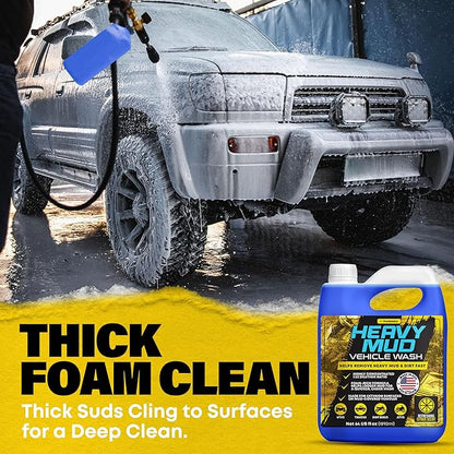 Durabasics Heavy Mud Wash – Highly Concentrated 1:32 Ratio, Thick Foam Car Wash Soap & ATV Cleaner for Trucks, UTV Cleaner, Dirt Bikes & RVs – Works with Foam Cannons & Bucket Washes – 64 fl oz