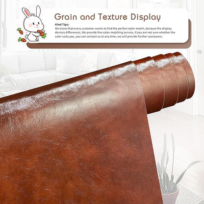 KING MOUNTAIN Leather Repair Patch,12 x 60 Inches self Adhesive Leather Repair Tape for Damaged Leather Furniture, Sofa Seating,Car Seats, Leather Goods（Brown）