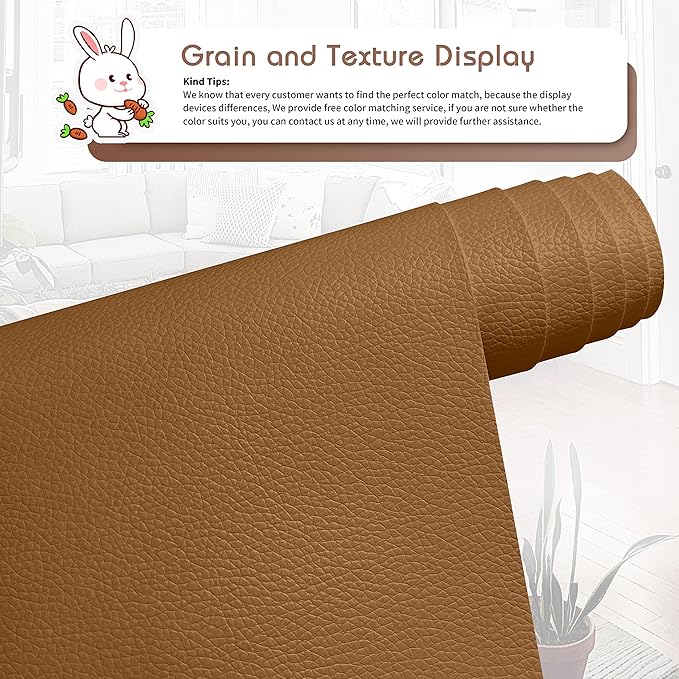 KING MOUNTAIN Leather Repair Patch,16 x 60 Inches self Adhesive Leather Repair Tape for Damaged Leather Furniture, Sofa Seating,Car Seats, Leather Goods(Light Brown)