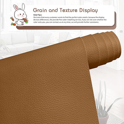 KING MOUNTAIN Leather Repair Patch,16 x 60 Inches self Adhesive Leather Repair Tape for Damaged Leather Furniture, Sofa Seating,Car Seats, Leather Goods(Light Brown)