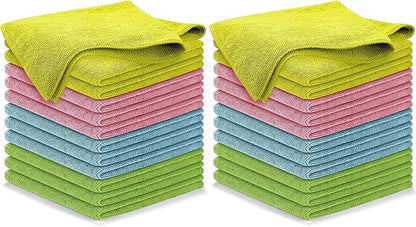 USANOOKS Microfiber Cleaning Cloth - 24Pcs (12.5x12.5 inch) High Performance - 1200 Washes, Ultra Absorbent Towels for Cars Weave Grime & Liquid for Streak-Free Mirror Shine