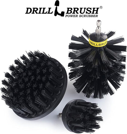 BBQ Scrubbing Brush Set - Electric Spin Scrubber Grill Accessories - Grill Brush Cleaning Kit with Extension - Outdoor Cleaning Supplies - Industrial Scrubbing - Driveway Cleaner