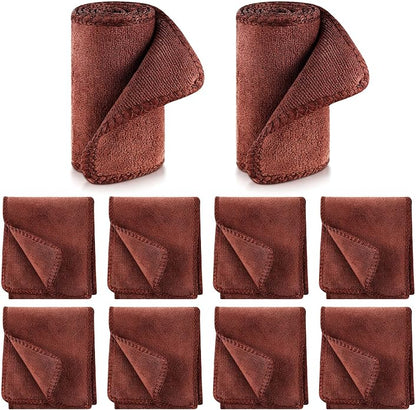 10 Pcs Shine Shoes Cloth Kit Polish Dauber Applicators Cleaning Leather Shoes Boots Microfiber Care Cloths Suede Cleaner