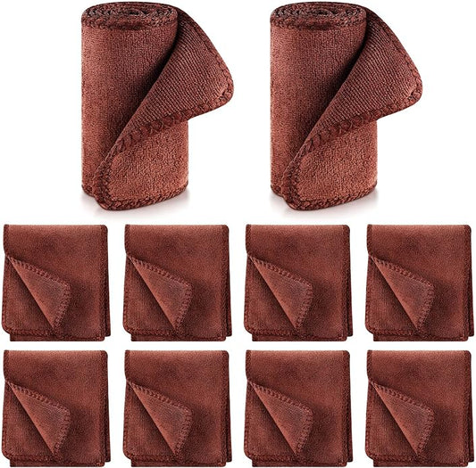 10 Pcs Shine Shoes Cloth Kit Polish Dauber Applicators Cleaning Leather Shoes Boots Microfiber Care Cloths Suede Cleaner