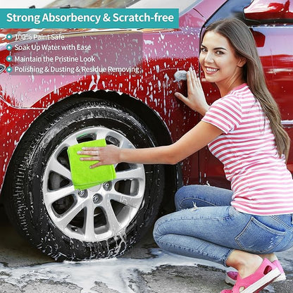HOMERHYME Microfiber Cleaning Cloth, 12 Pack Cleaning Rags, 12" x 12" Microfiber Towel, Lint Free Non-Abrasive Dusting Cloth, Microfiber Towels for Cars Kitchen Garage House Office