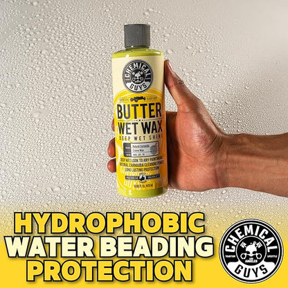 Chemical Guys WAC_201 Butter Wet Wax, Deep Wet Shine for Cars, Trucks, SUVs, RVs & More, 128 fl oz (1 Gallon) Banana Scent