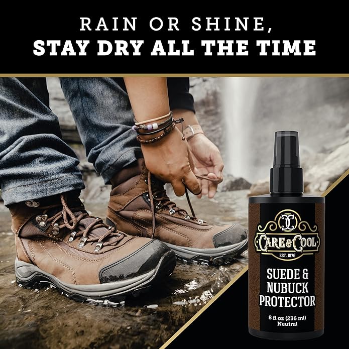 Care & Cool Maximum Protection for Your Suede and Nubuck (8 oz). Waterproofing, Dust and Stain Repellent Formula for your Shoes, Boots, Bags and Jackets. Setting the Standards Since 1976.