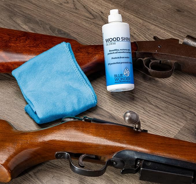 Blue Wonder Wood Shine, Shotgun and Gun Wood Cleaner, Beautifies, Restores and Protects All Wooden Surfaces, Provides Protection for Stocks, Fore-Ends, Grips Handguards and More (2-4 Oz Tubes)