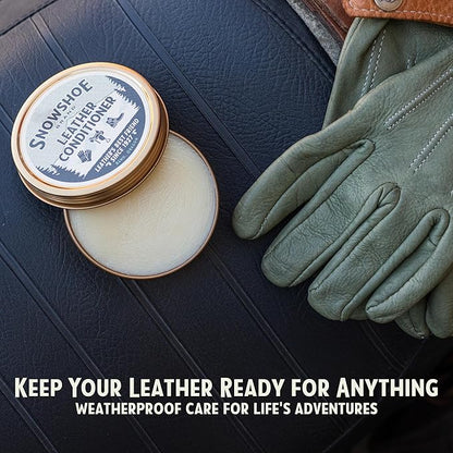Snowshoe Leather Conditioner, Made in USA Since 1927 - Protect, Condition, Restore & Waterproof - Leather Conditioner for Furniture, Couch, Purses, Shoes, Boots, Gloves, Saddles (4 oz)