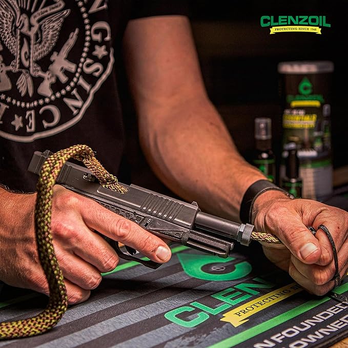 CLENZOIL Field & Range Pistol & Rifle Essentials Gun Cleaning Kit | CLP Spray & Oiler with Bore Cleaner | Clean, Lubricate & Protect | Nylon Brush, Bore Swabs & Microfiber