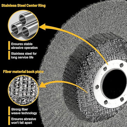 Sbestily 10Pcs 600 Grit Scour Flap Disc 4 1/2 Inch Fine Polishing Buffing Wheel for Metal Stainless Steel Angle Grinder Scouring Pads Scuff Sanding Discs Paint Rust Remover