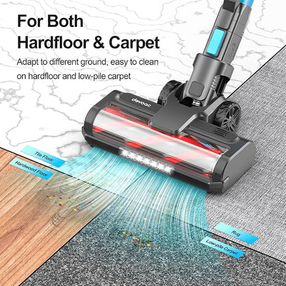 DEVOAC S11 Cordless Vacuum Cleaner, 50Kpa 50 Mins Vacuum Cleaners for Home,8 in 1 Lightweight Stick Vacuum with Self-Standing, Powerful Rechargeable Vacuum for Carpets, Pet Hair, Hardwood Floors