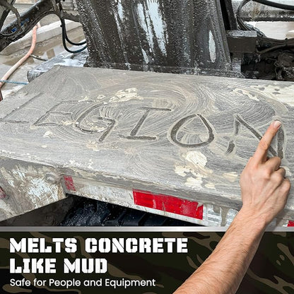 Heavy Concrete Remover – Dried Concrete & Cement Dissolver (Non-Corrosive, Biodegradable Acid Alternative), Safe on Equipment, 1-Gallon Jug