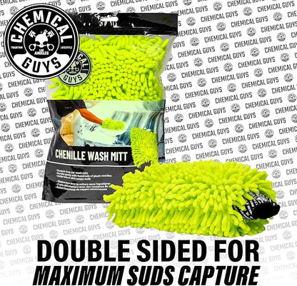 Chemical Guys MIC49302 Chenille Premium Scratch-Free Microfiber Wash Mitt, Lime Green, 9.6" x 2.3" x 7" (Pack of 24)