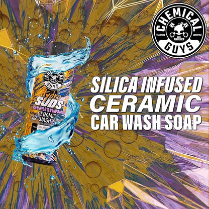 Chemical Guys HydroSuds Ceramic SiO₂ Shine High Foaming Car Wash Soap - Foam Cannon Soap, Works with Foam Guns or Bucket Washes for Cars, Trucks, Motorcycles, RVs, and More, Berry Scent - 16 oz