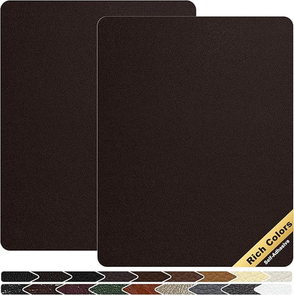 KING MOUNTAIN Leather Repair Patch,2 Packs 9 x 11 Inches self Adhesive Leather Repair Tape for Damaged Leather Furniture, Sofa Seating,Car Seats, Leather Goods（Fine Grained Dark Brown）