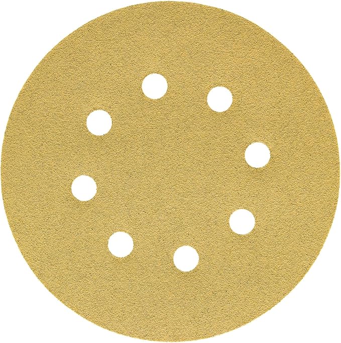 Dura-Gold Premium 80 Grit 5" Sandpaper Discs, 8 Hole Pattern Dustless, 50 Discs - Hook & Loop Backing for Orbital DA Sander, Detailing Finishing Color Sanding Automotive Paint Woodworking