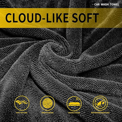 2 Pack Car Drying Towels (48”x24”),Extra Large Double-Twist Pile Drying Towels Car Detailing for Car Care Wash,Car Super Cleaning Supplies Accessories kit,Ultra Absorbency