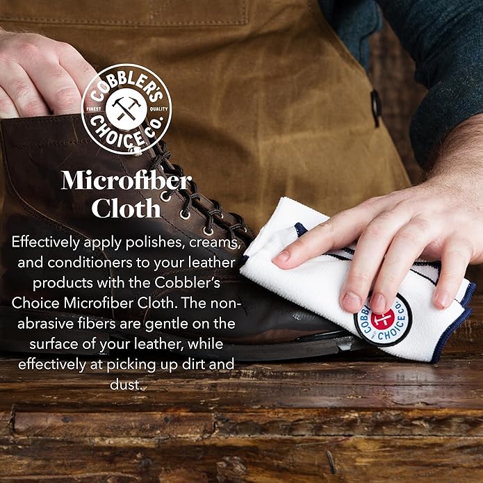 COBBLER'S CHOICE Leather Cream, Brush, and Polishing Cloth Kit