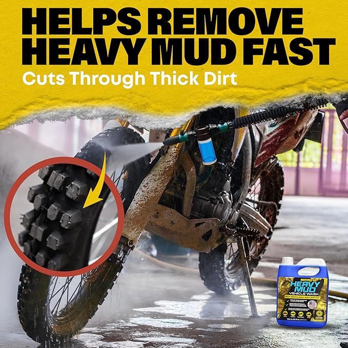 Durabasics Heavy Mud Wash – Highly Concentrated 1:32 Ratio, Thick Foam Car Wash Soap & ATV Cleaner for Trucks, UTV Cleaner, Dirt Bikes & RVs – Works with Foam Cannons & Bucket Washes – 64 fl oz