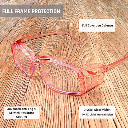 MORK&SUKY Safety Glasses for Men&Women, Anti-Fog Protective Eyewear with Side Shields for Woodworking, Lab Work,Construction.