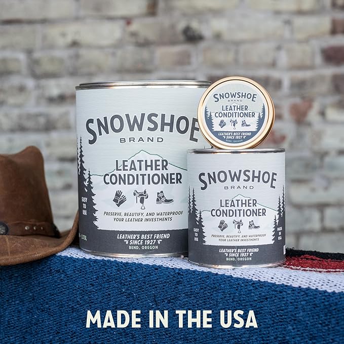 Snowshoe Leather Conditioner, Made in USA Since 1927 - Protect, Condition, Restore & Waterproof - Leather Conditioner for Furniture, Couch, Purses, Shoes, Boots, Gloves, Saddles (Gallon)