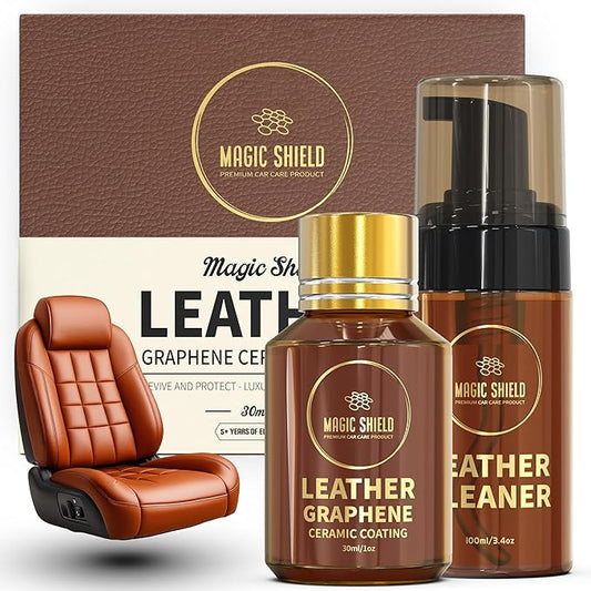 Magic Shield Graphene Leather Care Coating- Lasts 5 Years+ in Real World - Advance SiO2 Protection, UV & Water Resistant, Perfect for Cars, Motorcycles, Marine, RVs, Furniture and Shoes