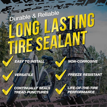 Flat Out Off Road Tire Sealant, Sportsman Formula, Prevents Flat Tires, Fix a Flat Tire, Seals Leaks, Contains Kevlar, 32 Ounce Bag, 4-Pack