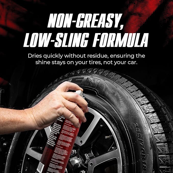 TEAM UNIQUE Tire Shine Gloss – 18.6 Fl Oz (550mL) Pack of 6 | High-Gloss Formula for Ultimate Tire Shine | Protects Against Cracking and Fading | Non-Greasy, Low-Sling Spray for Easy Application