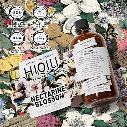 HIQILI Nectarine Blossom Fragrance Oil for Candle & Soap Making, Essential Oil Diffuser Use, Add to Body Lotion, Dryer Balls - 5.07 Fl Oz