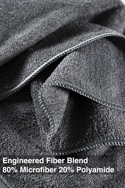 Rosyn Premium 420 GSM Microfiber Cloth Black 16x16 Inches - Luxury Scratch-Free Detailing Towel for Cars, Yachts, Boats & Watches - Ultra Soft, Lint-Free, Highly Absorbent (Large, 6, Count)