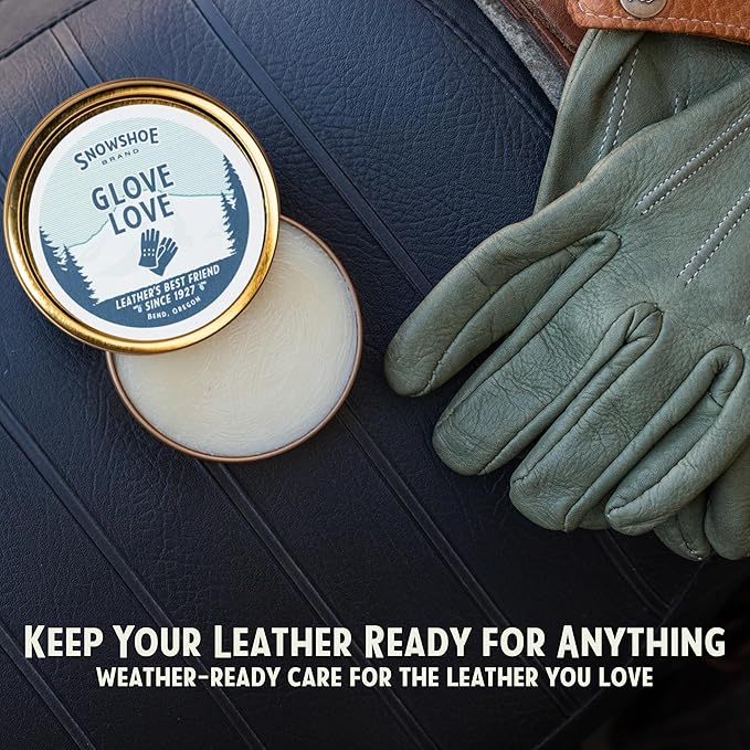 Snowshoe Glove Love, Made in USA Since 1927 - Protect, Condition, Restore & Waterproof - Multipurpose Baseball Glove Conditioner - for Softball Gloves, Leather Work Gloves & More (4 oz)