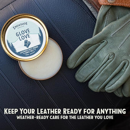 Snowshoe Glove Love, Made in USA Since 1927 - Protect, Condition, Restore & Waterproof - Multipurpose Baseball Glove Conditioner - for Softball Gloves, Leather Work Gloves & More (4 oz)