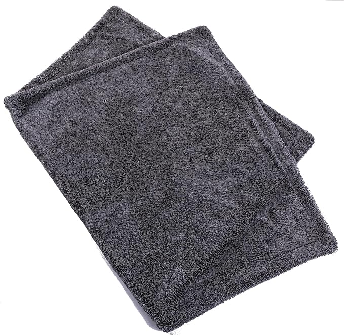 aokway Car Drying Towel from No Streaks, Scratches, or Water Spots - Large Premium 1300 GSM Microfiber - Double Twist Pile & Edgeless Design for Quick & Effortless Dry - 24” x 36”（1 Pack）