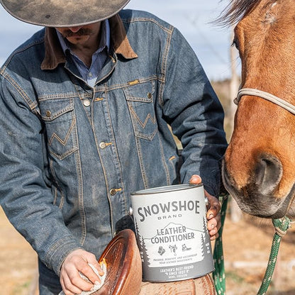 Snowshoe Leather Conditioner, Made in USA Since 1927 - Protect, Condition, Restore & Waterproof - Leather Conditioner for Furniture, Couch, Purses, Shoes, Boots, Gloves, Saddles (Gallon)