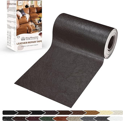 KING MOUNTAIN Leather Repair Patch,4 x 63 Inches self Adhesive Leather Repair Tape for Damaged Leather Furniture, Sofa Seating,Car Seats, Leather Goods（Chocolate Brown）